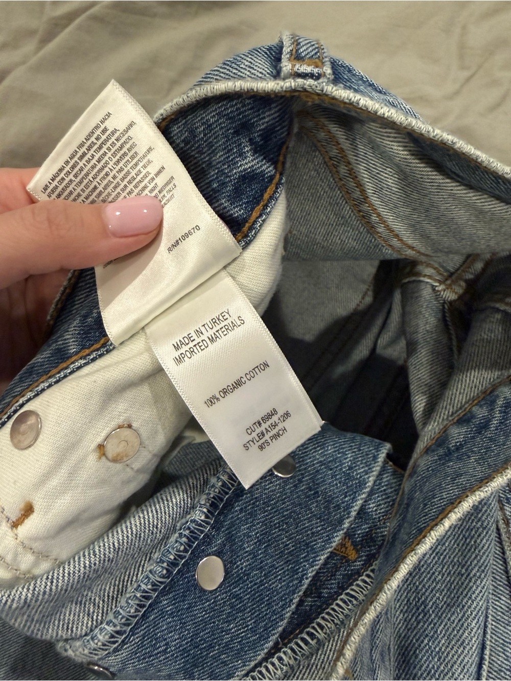 Agolde Straight Leg High-Rise Jeans in Medium Blue Wash - Picture 5 of 6